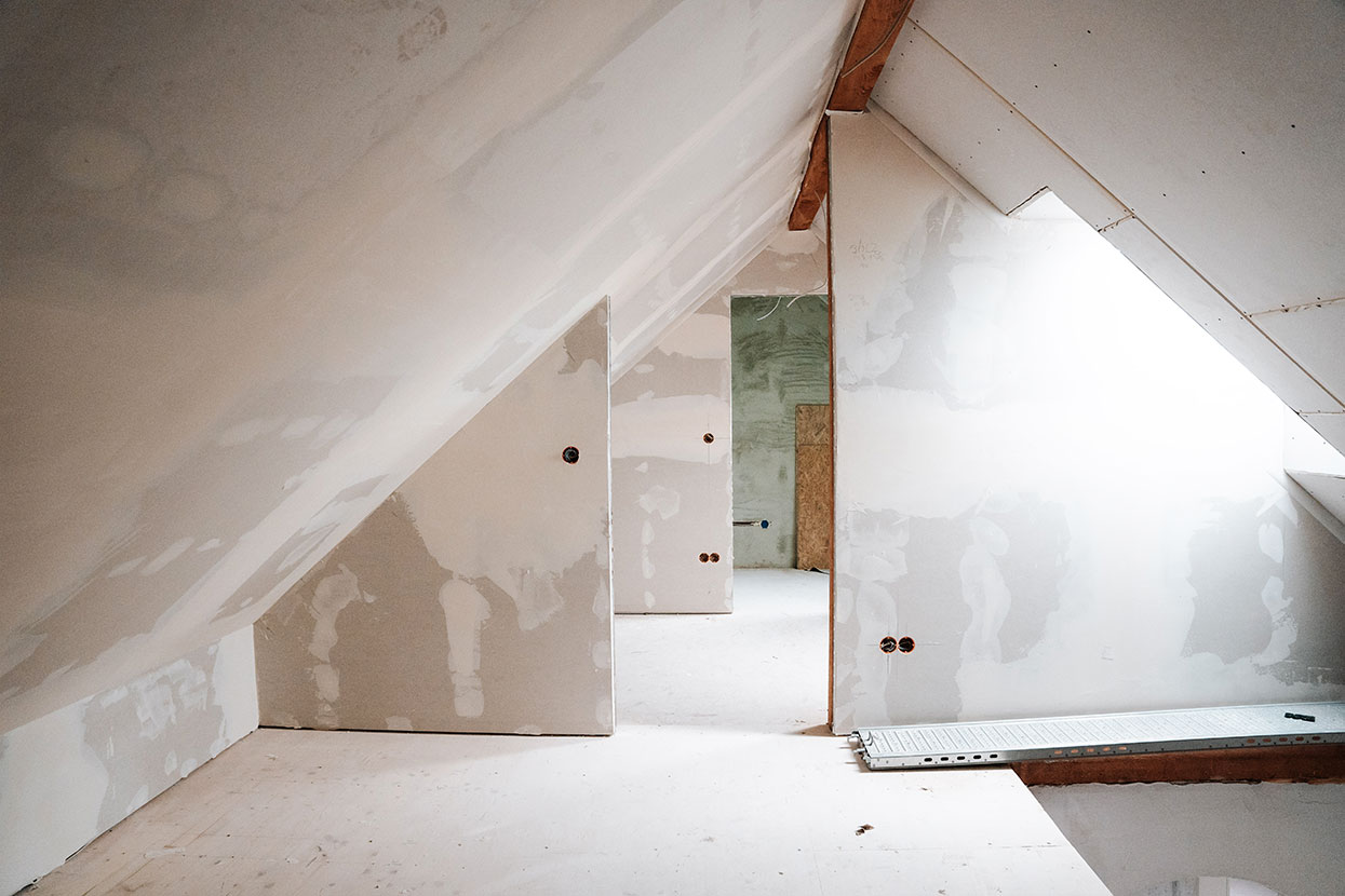 Innenausbau, Trockenbau im Dachgeschoss